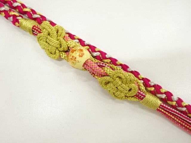 JAPANESE KIMONO / HAND-TIED OBIJIME CORD FOR FURISODE